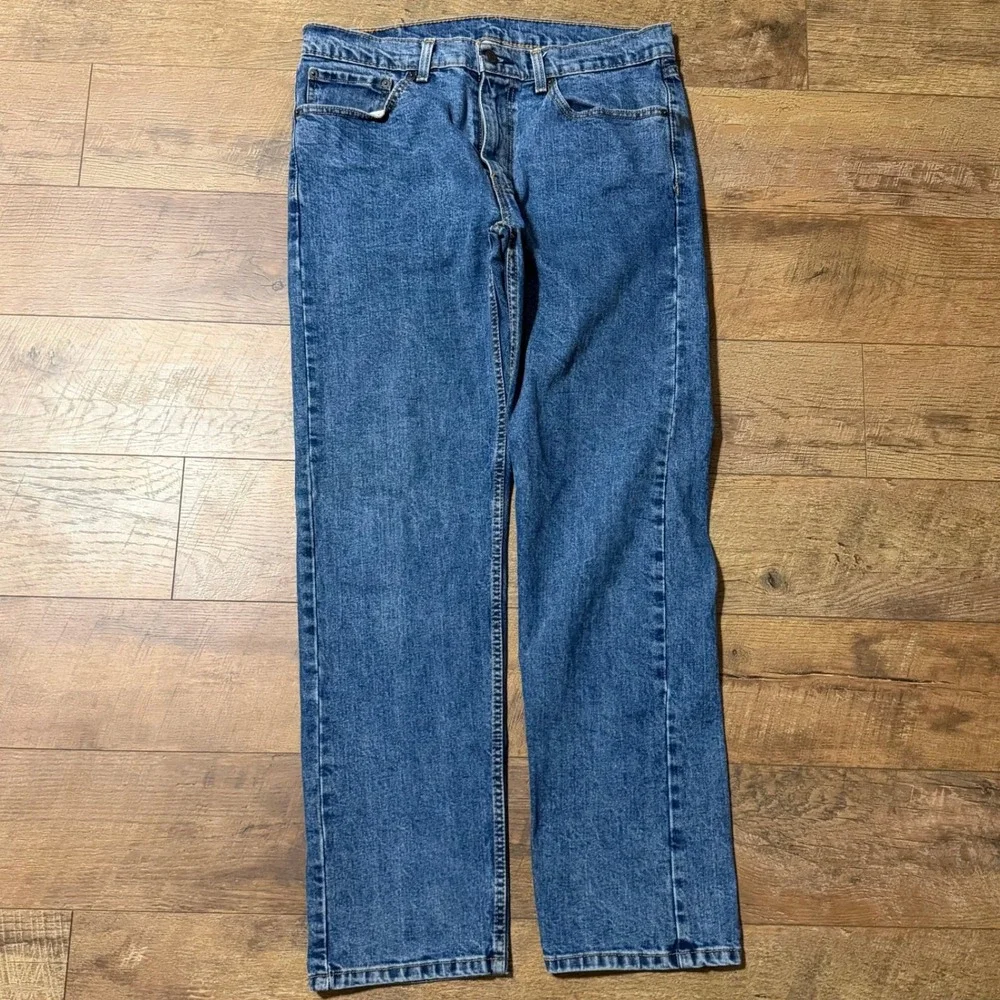 Levis 505 Regular Fit Straight Leg Mens‎ Blue Denim Jeans W34 L32 Medium Wash